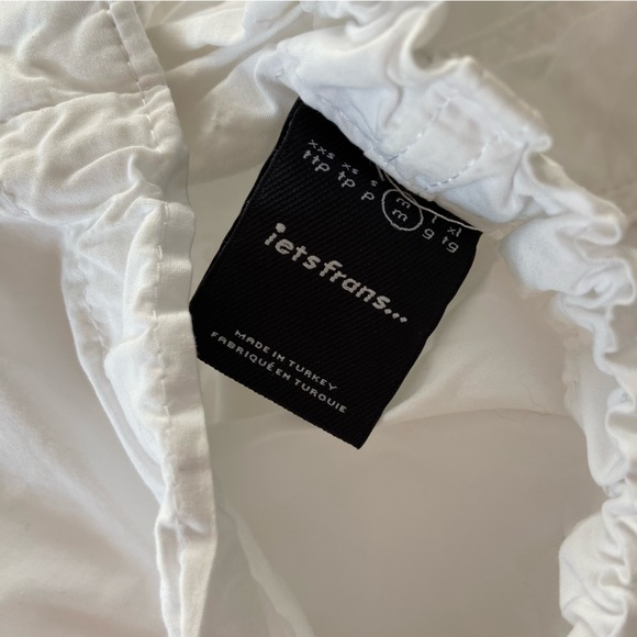 iets frans White Baggy Tech Pants Parachute Baggy Pants 100% Cotton Women’s M - Picture 10 of 11